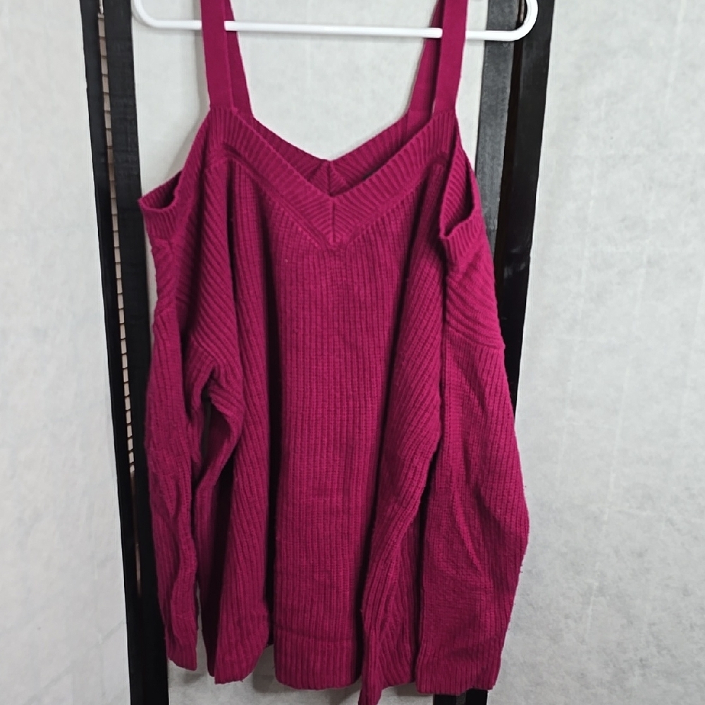 Women's Ribbed Knit Sweater - Pink